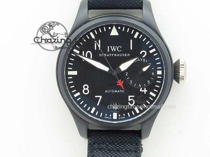 MIROTIME 0224 Soft MARK XVIII IW327001 SS FKF 1:1 Best Edition Black Dial On Black Leather Strap 7119